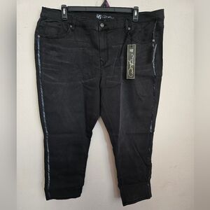 DG2 By Diane Gilman Ladies Virtual Stretch Beaded Stripe Skinny Jeans